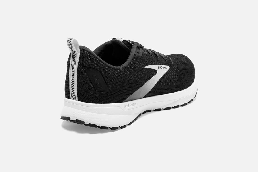 Brooks Running Shoes - Revel 4 Road Mens - Black/Silver - UXY-243510